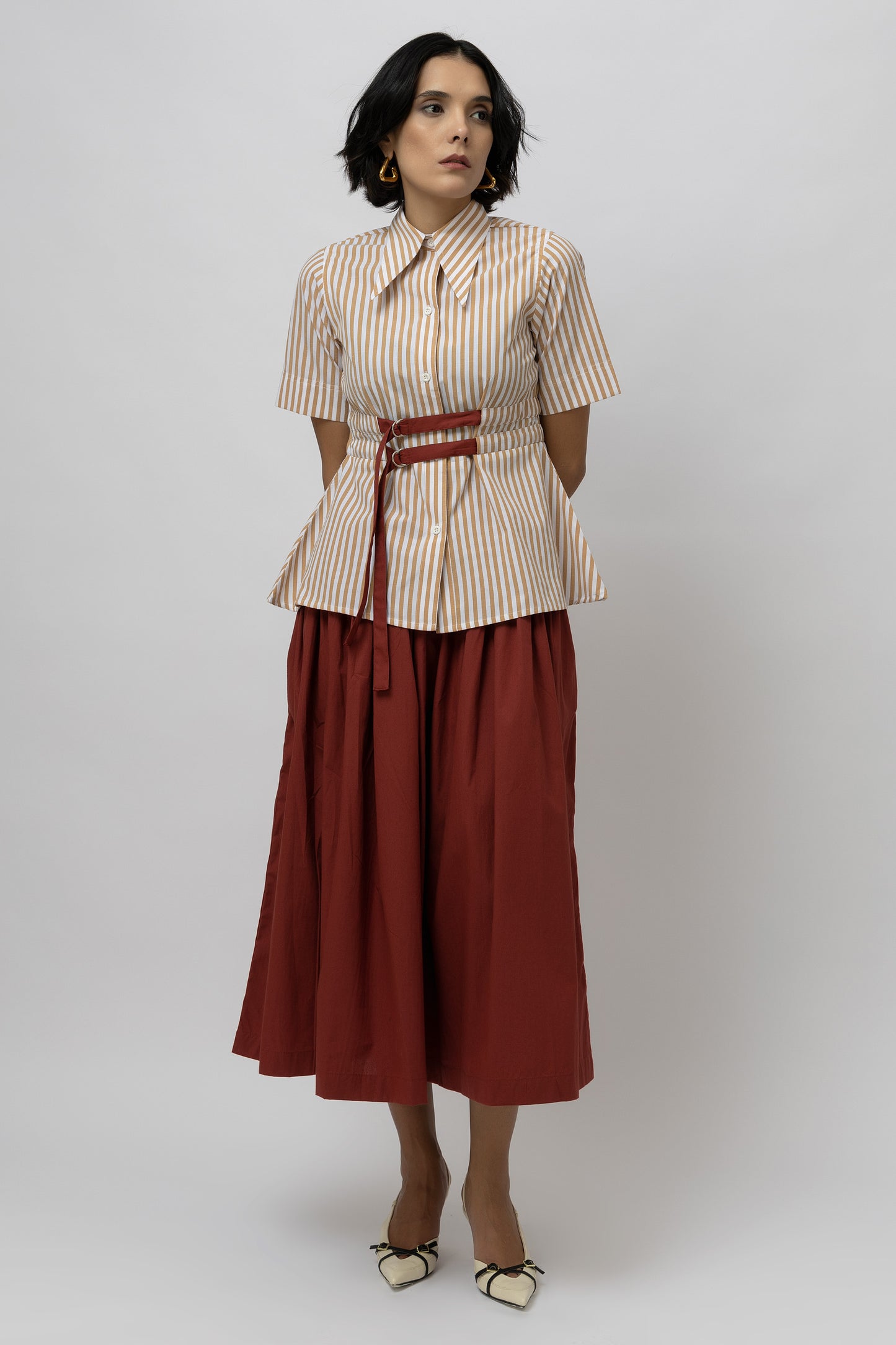 Twin belt Shirt Stripe