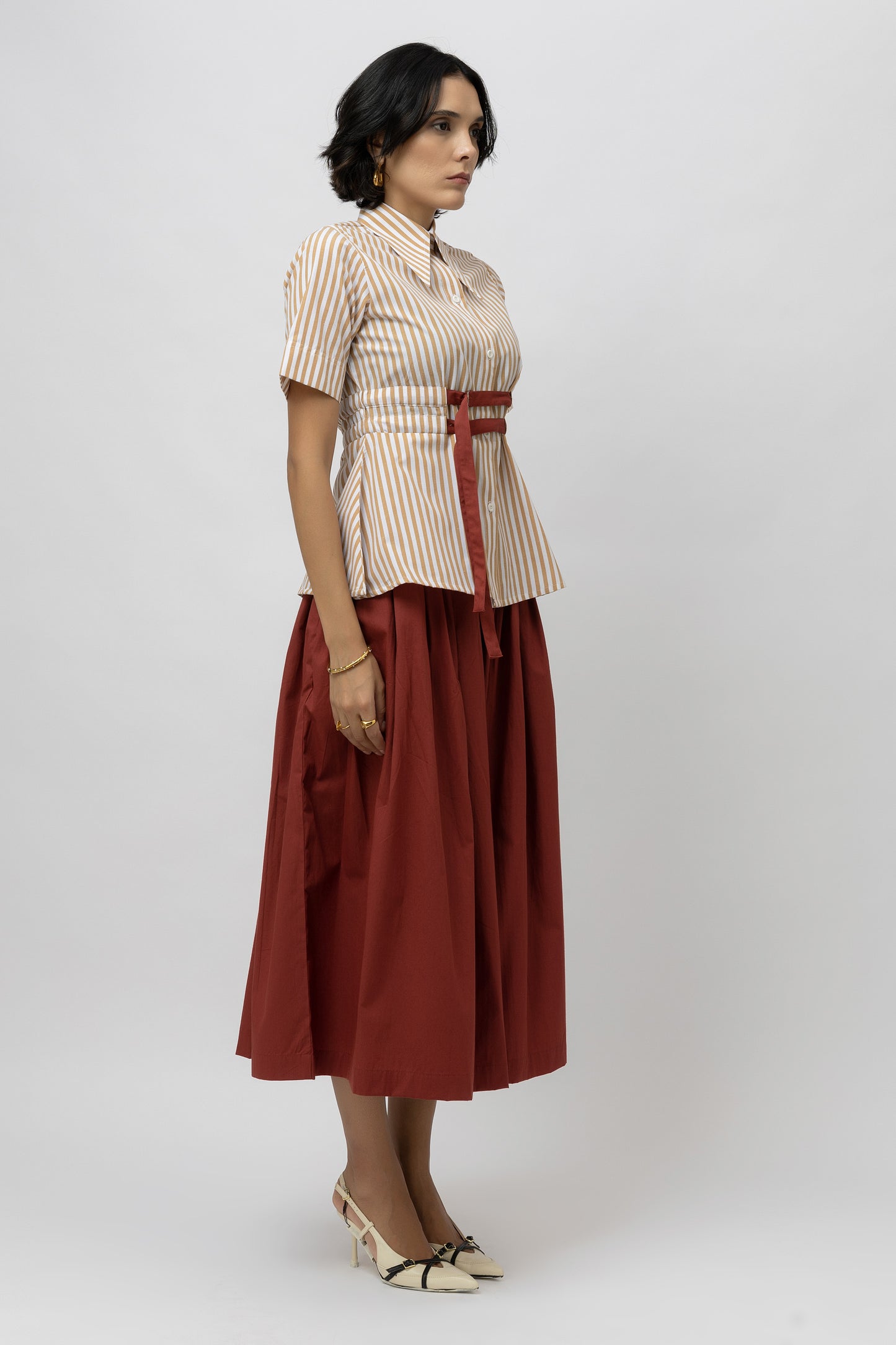 Twin belt Shirt Stripe