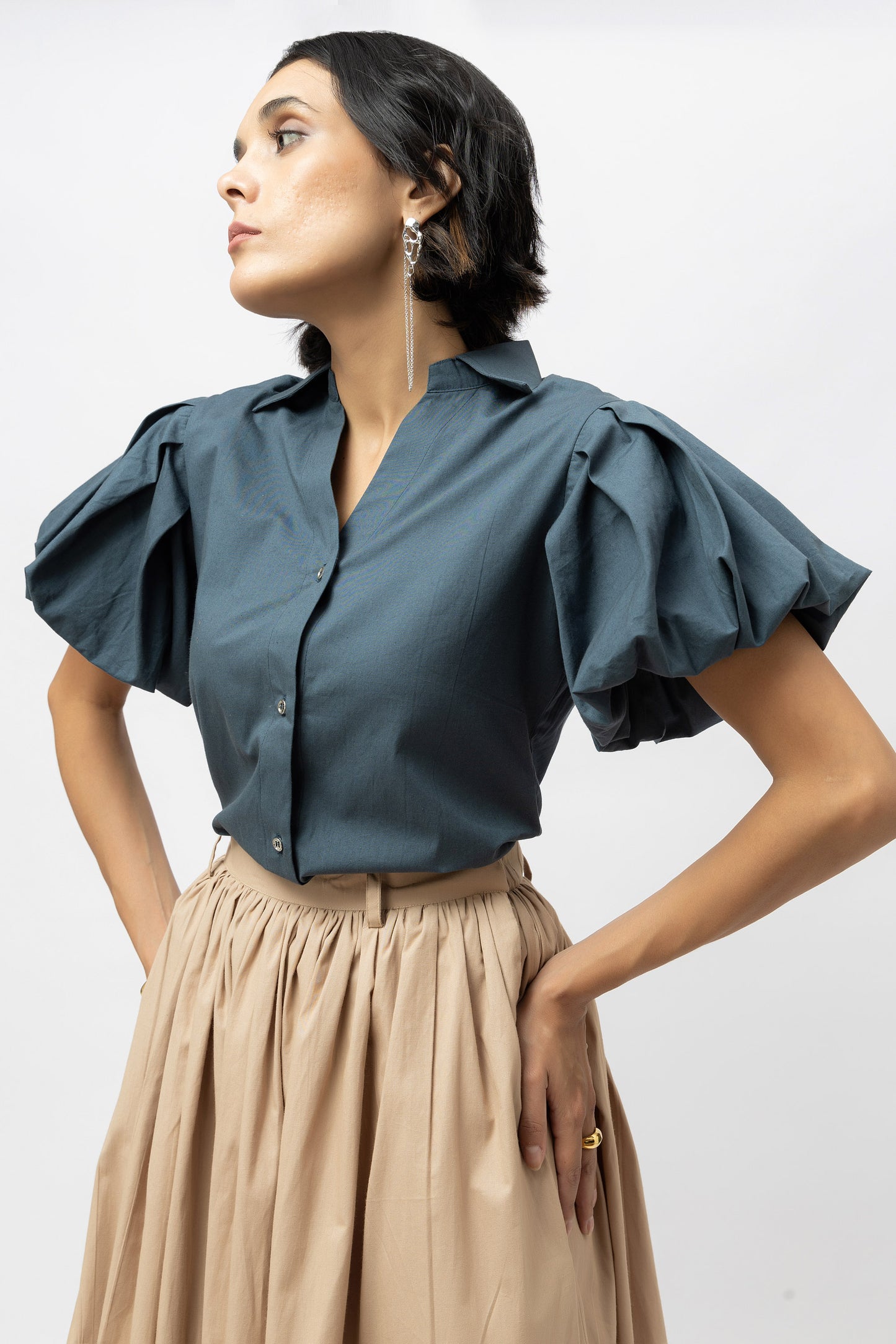 Cloud Sleeve Shirt Teal