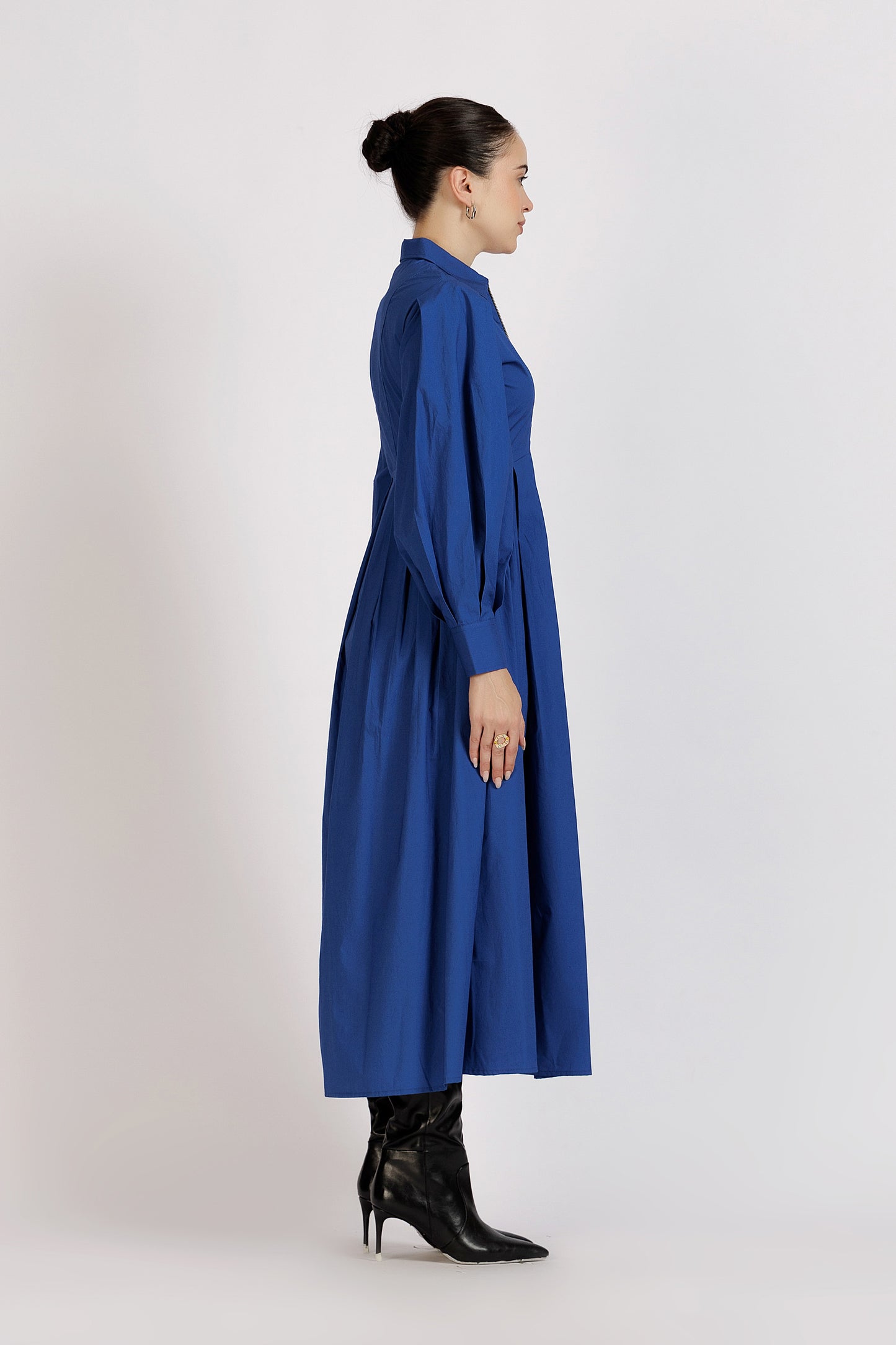 Pleated Zipper Dress
