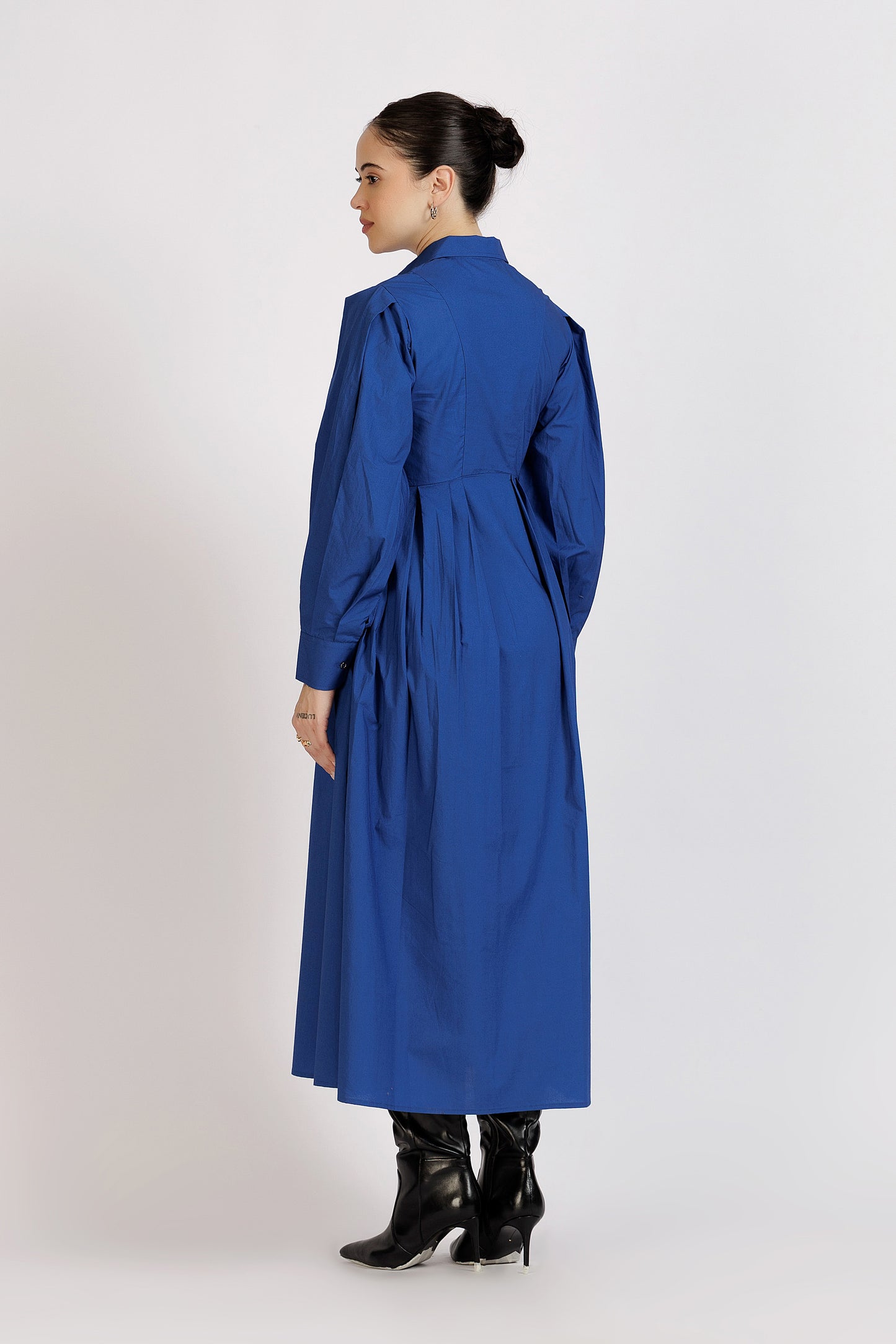 Pleated Zipper Dress