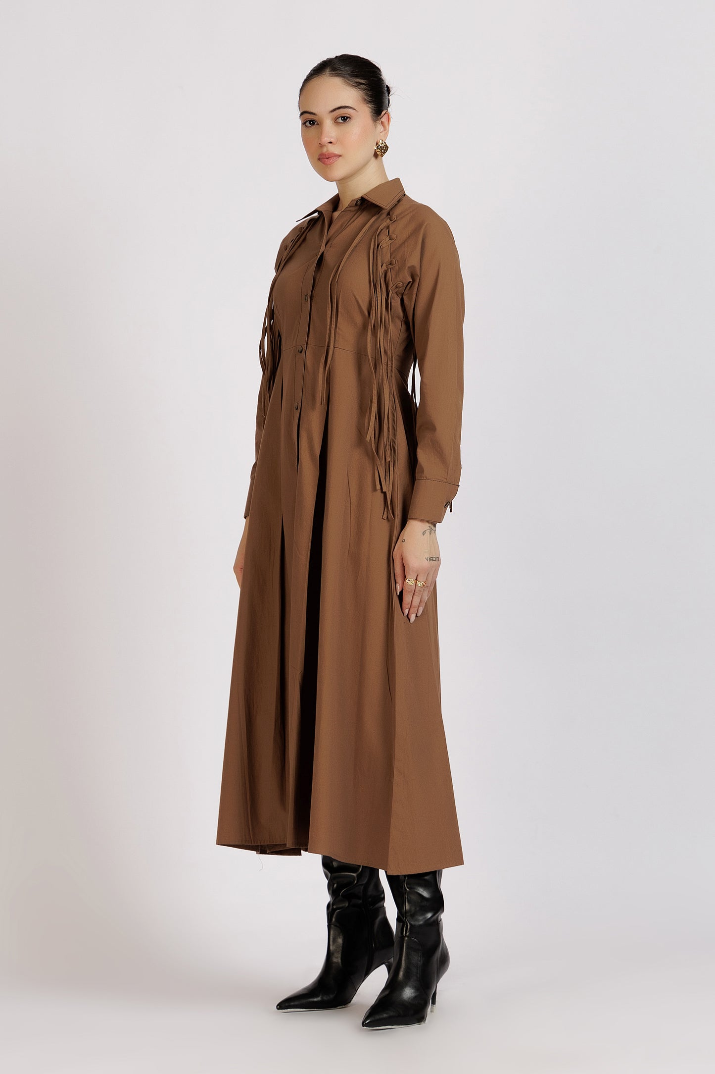 Buttoned String Dress