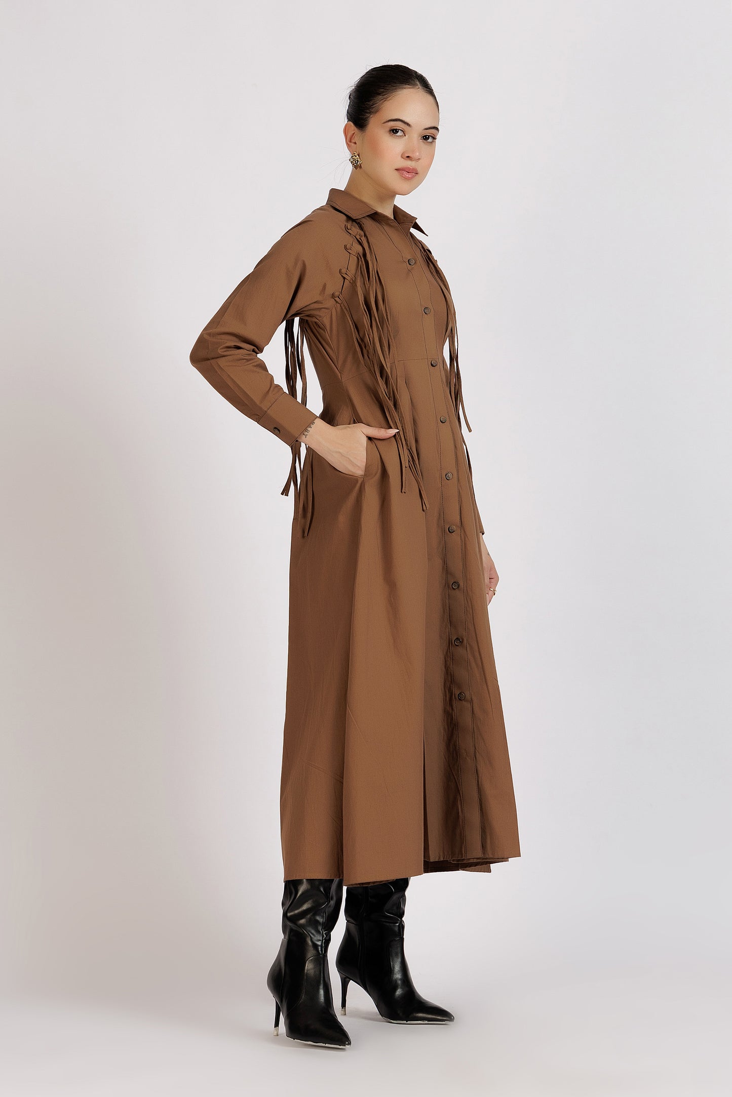 Buttoned String Dress