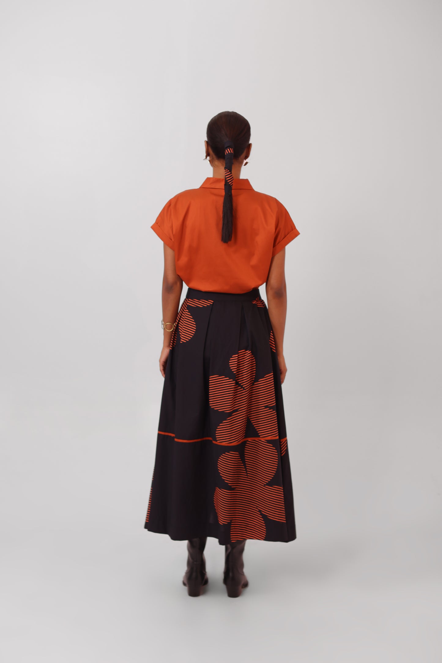 Black Pleated Skirt Set