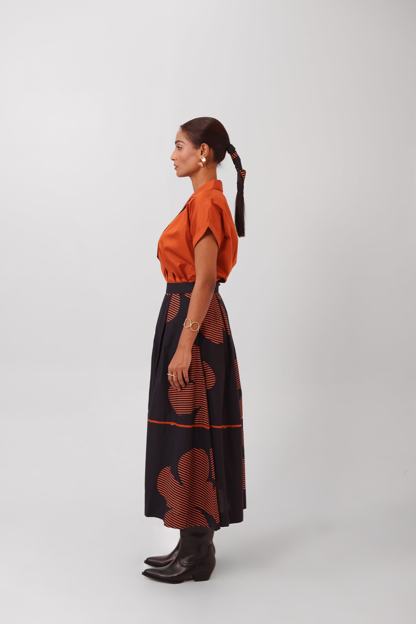 Black Pleated Skirt Set
