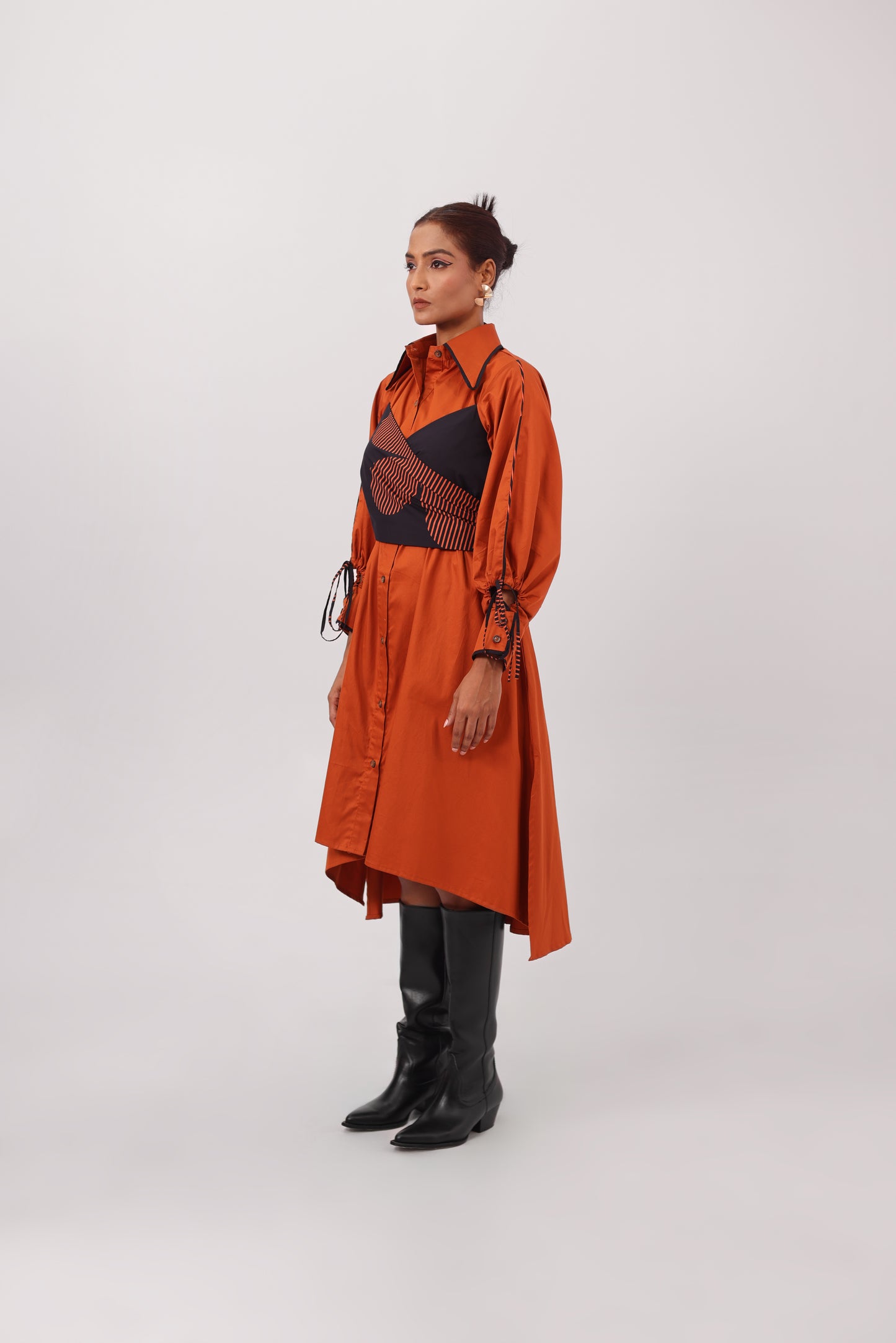 Bandeau Shirt Dress Orange