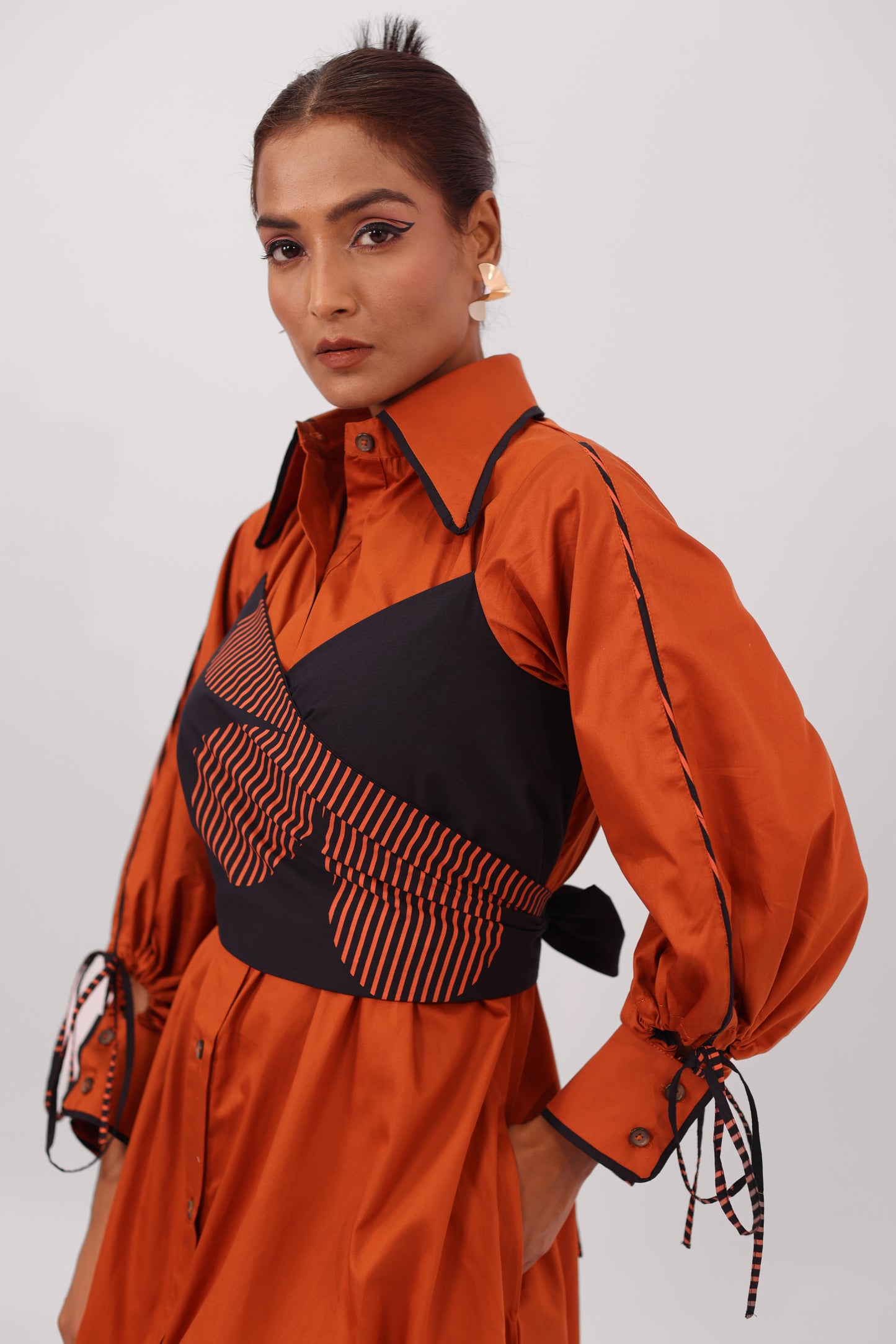 Bandeau Shirt Dress Orange