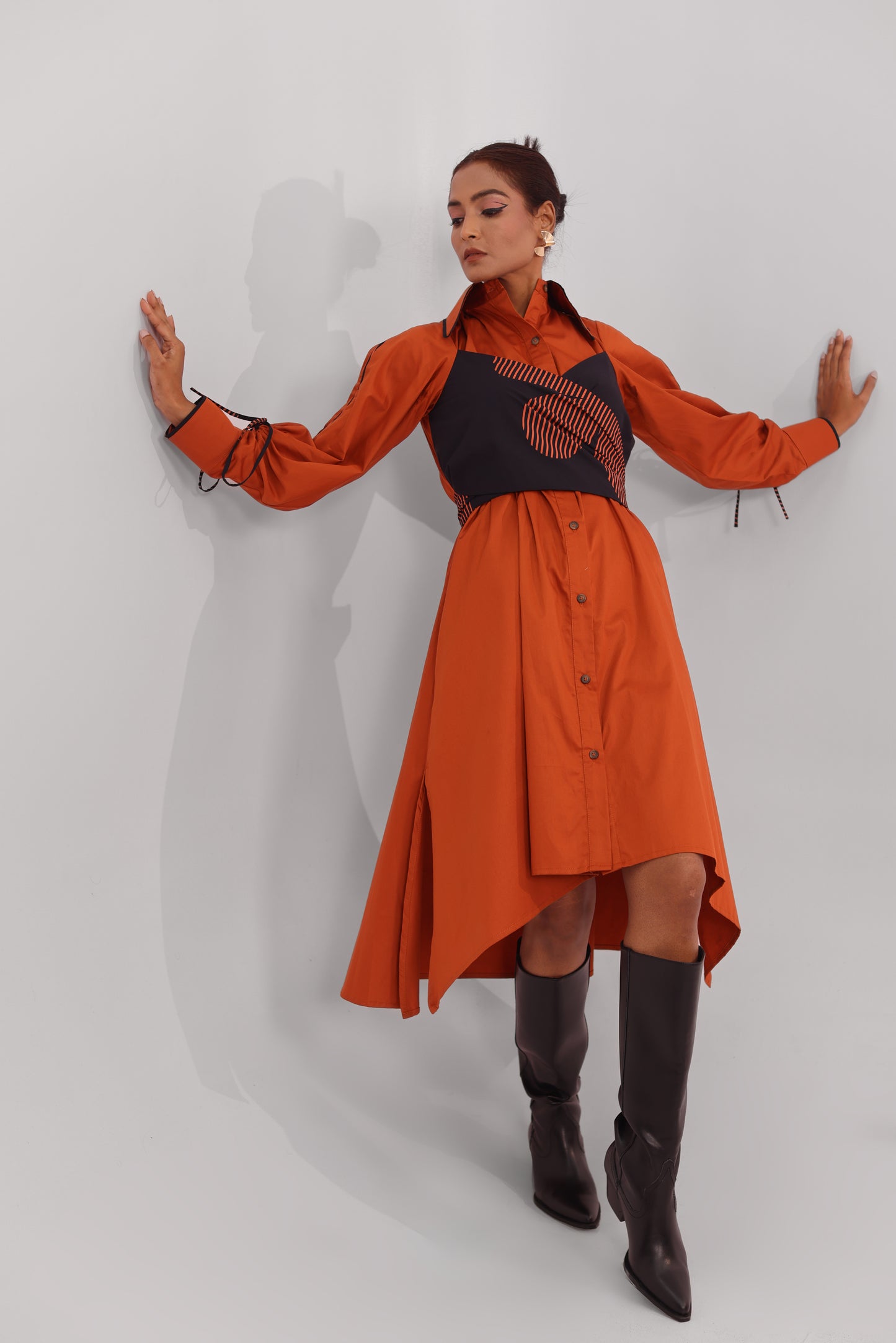 Bandeau Shirt Dress Orange