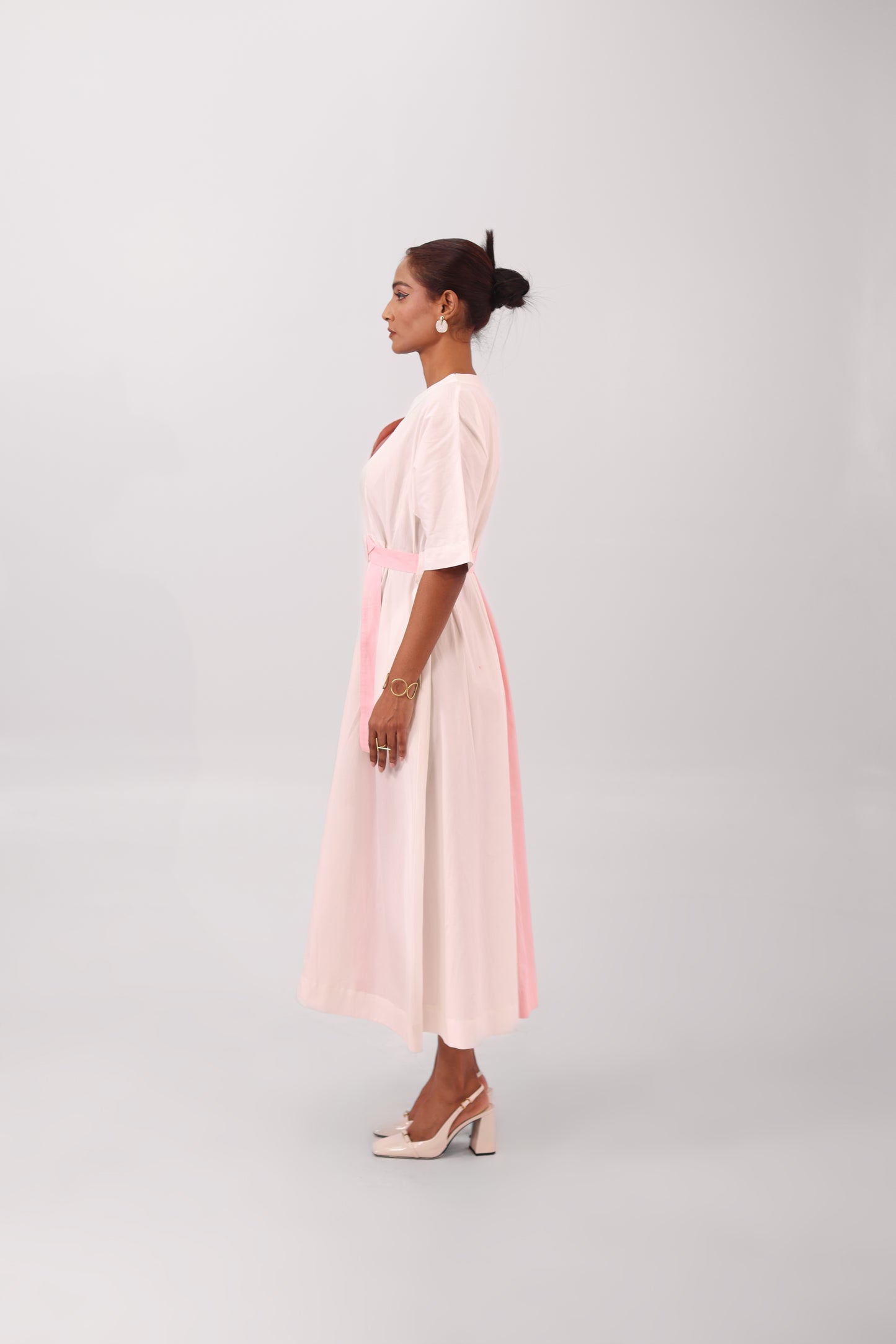 Contrast Midi Dress