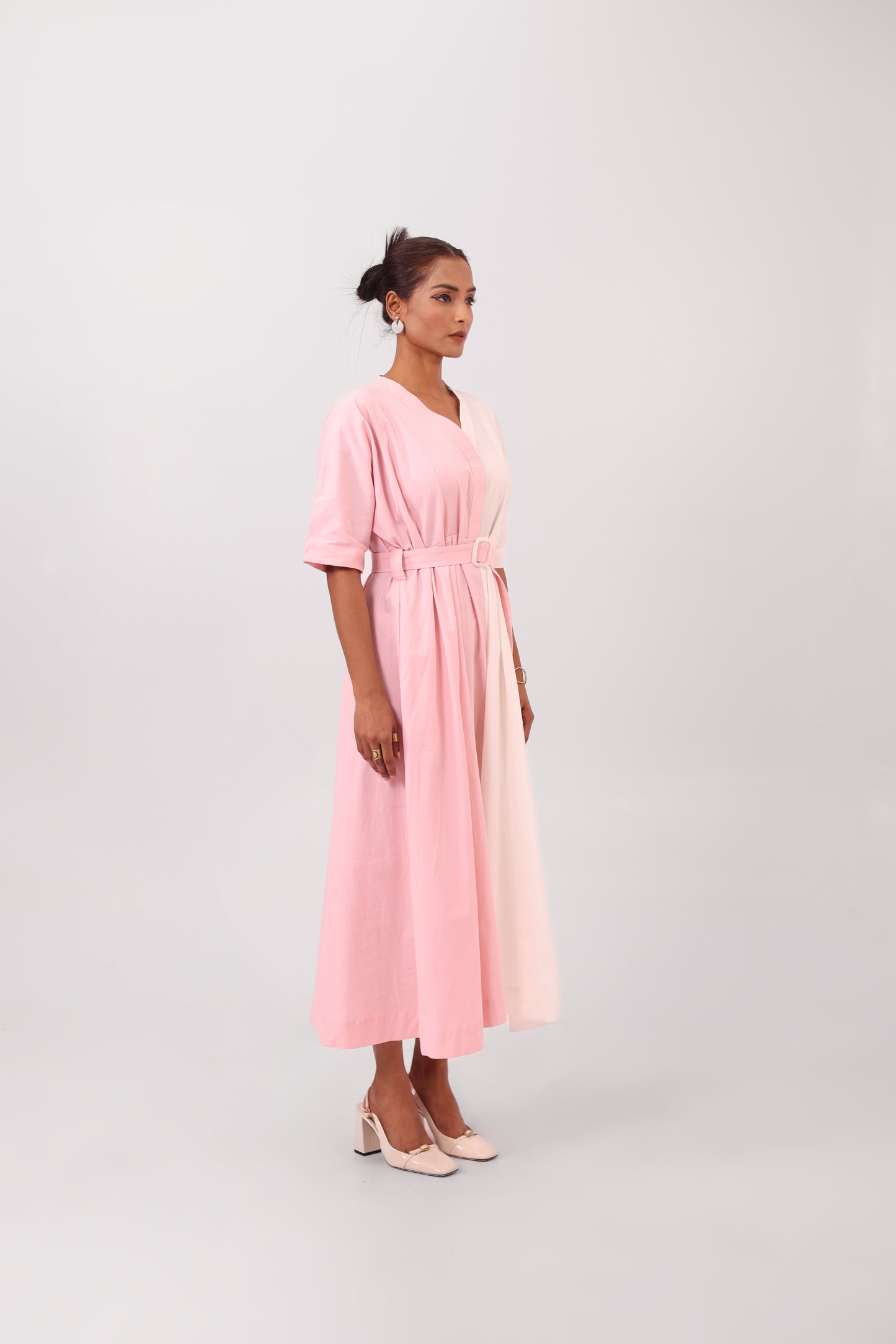 Contrast Midi Dress