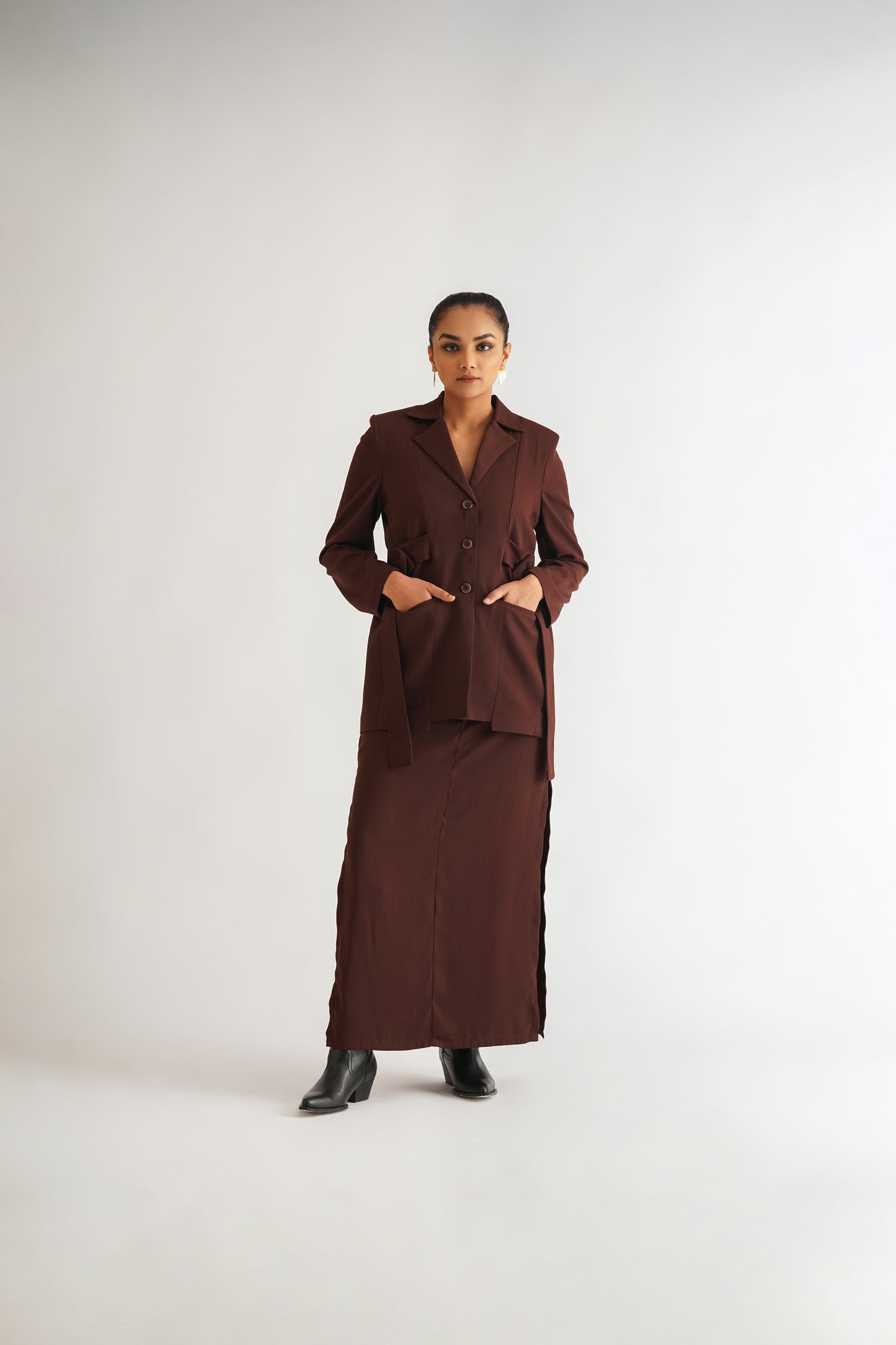 Belted Blazer Set