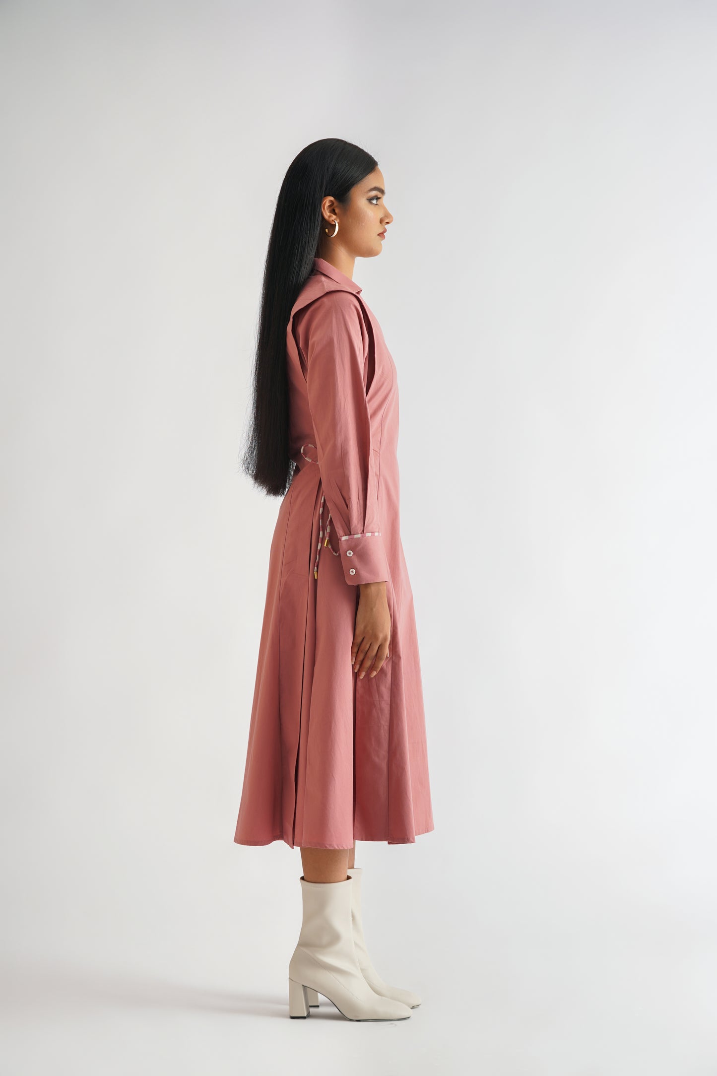 Power Pleated Dress Pink