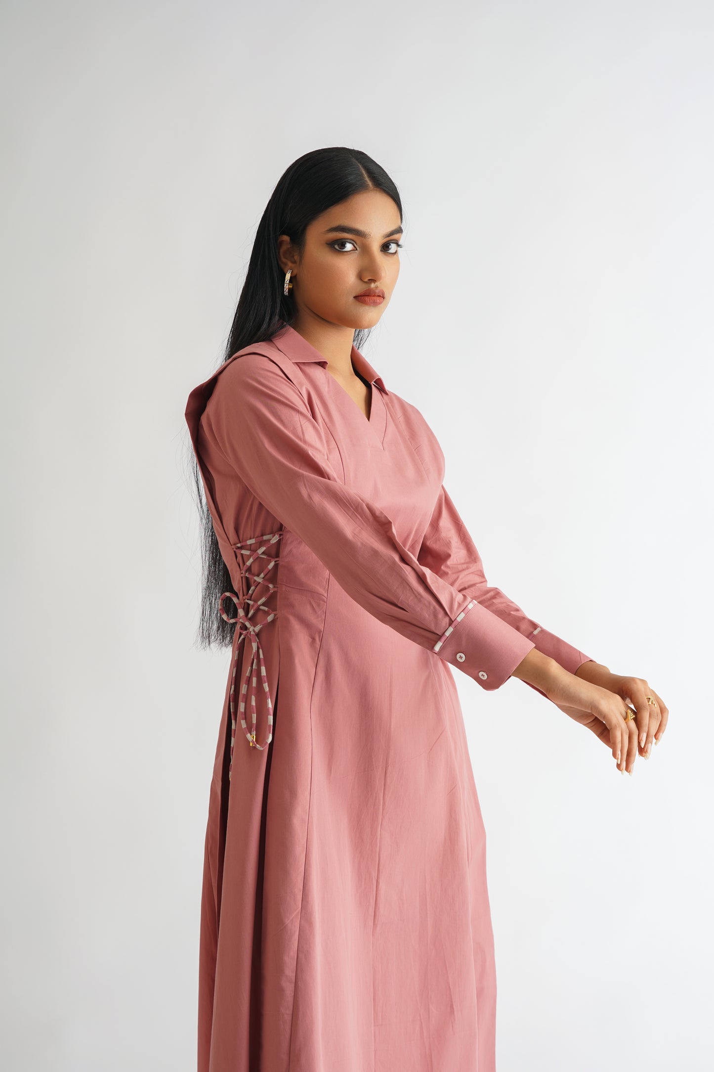 Power Pleated Dress Pink