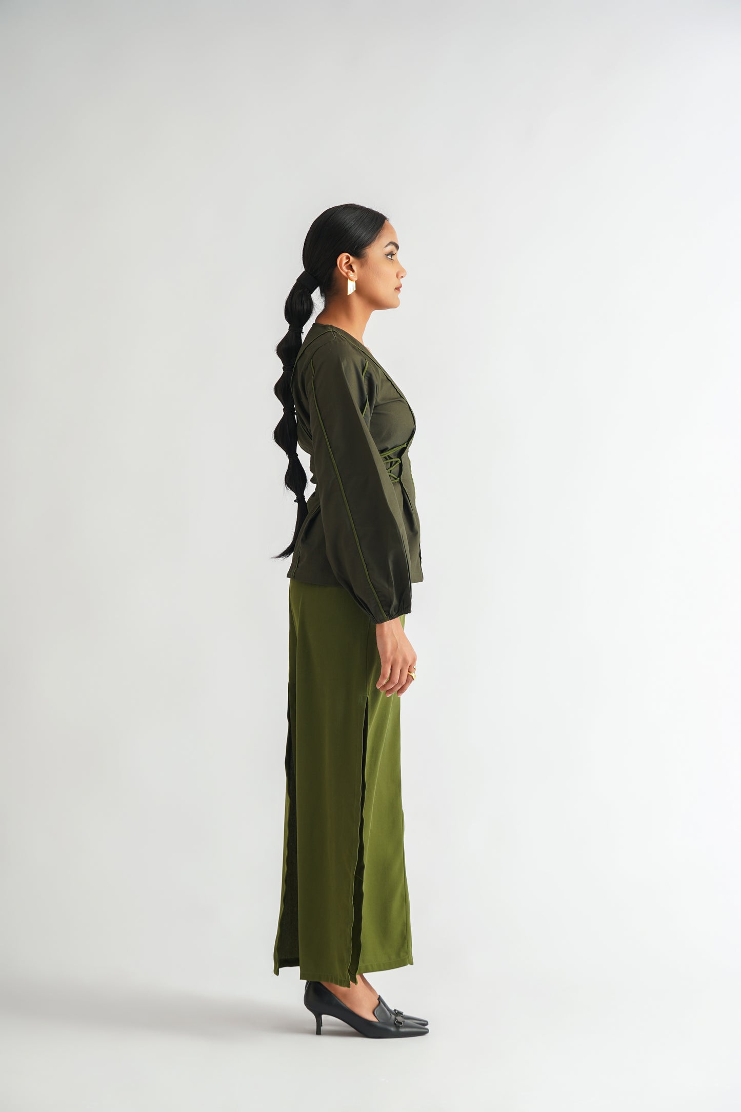 Green Slit Skirt