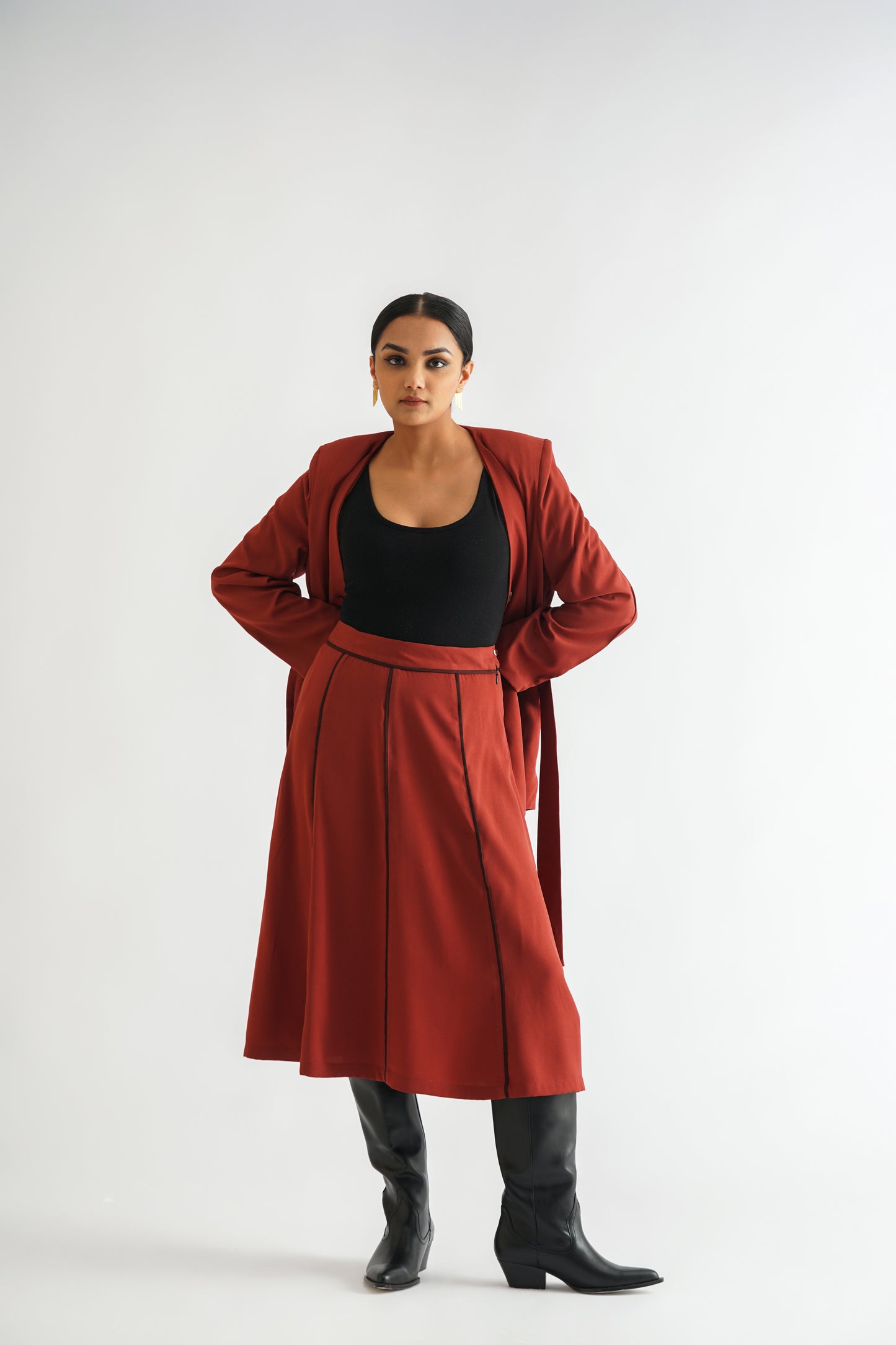 Red Flare Skirt