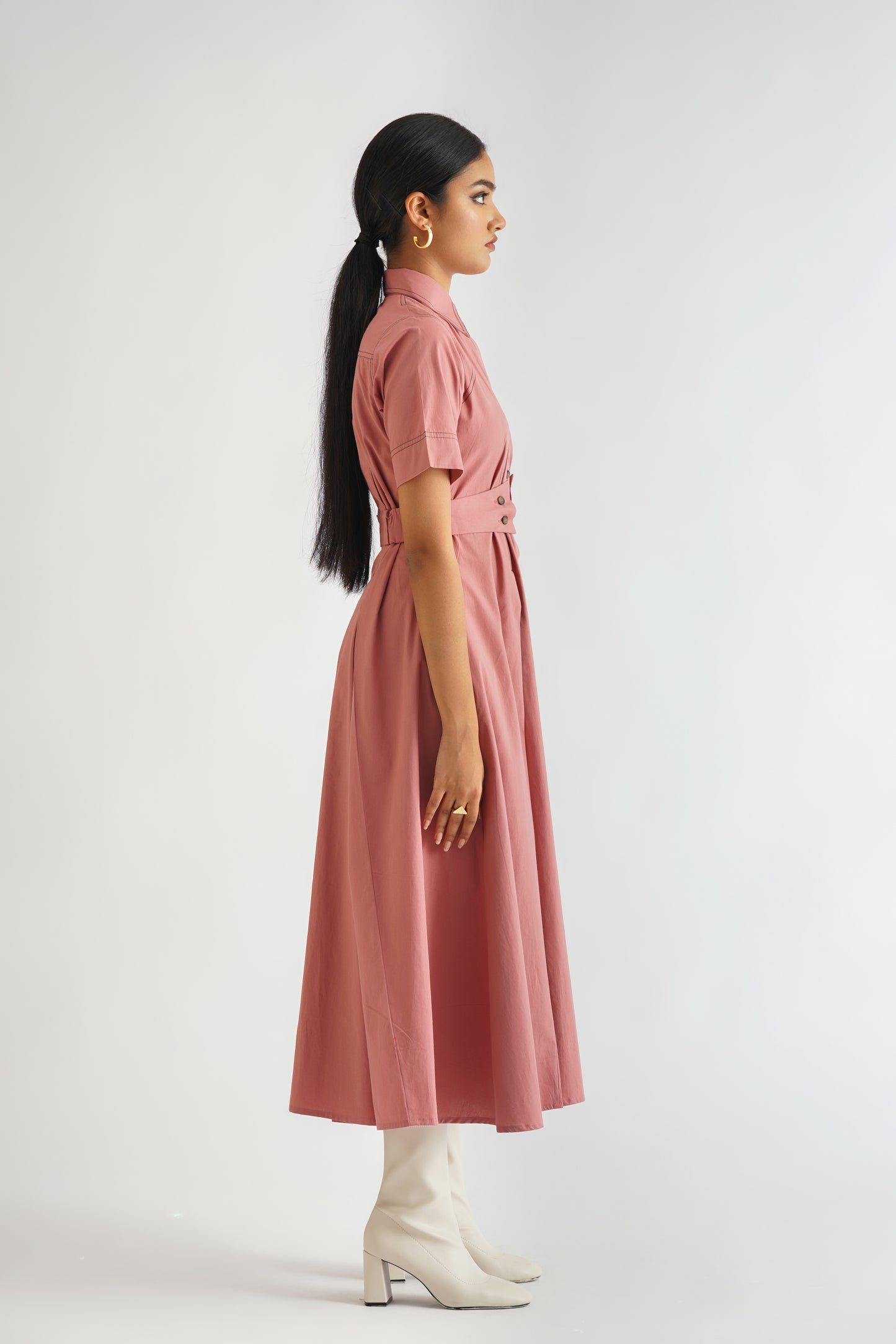 Tailored Stitchline Dress Pink