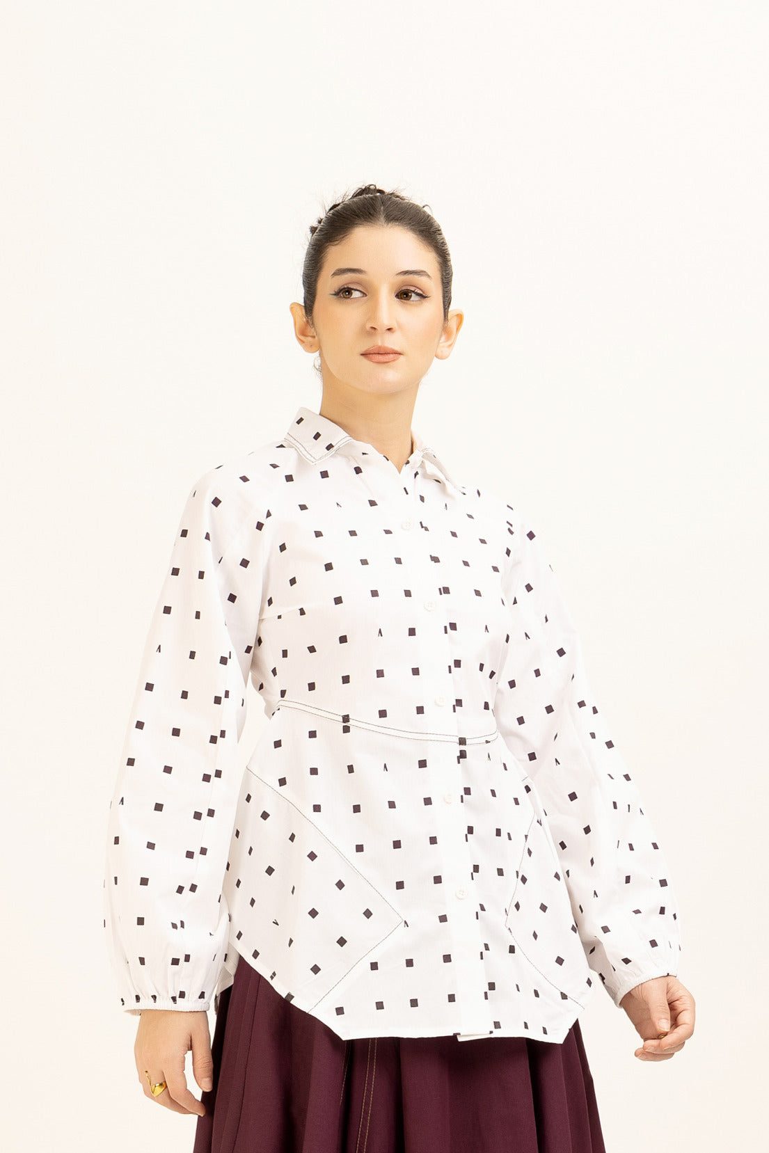 Flared Stitchline Shirt