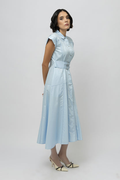 Broad Belt Dress Blue