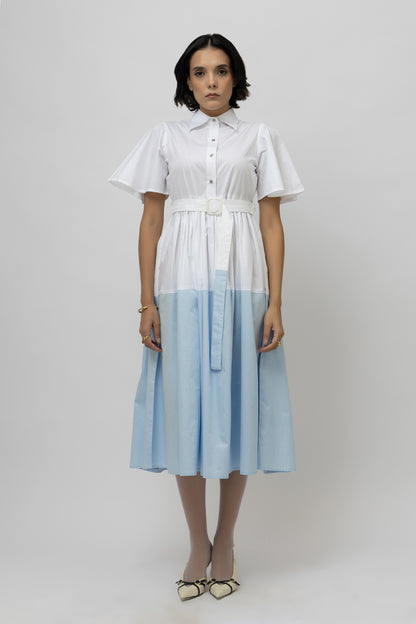 Dual Tone Dress White