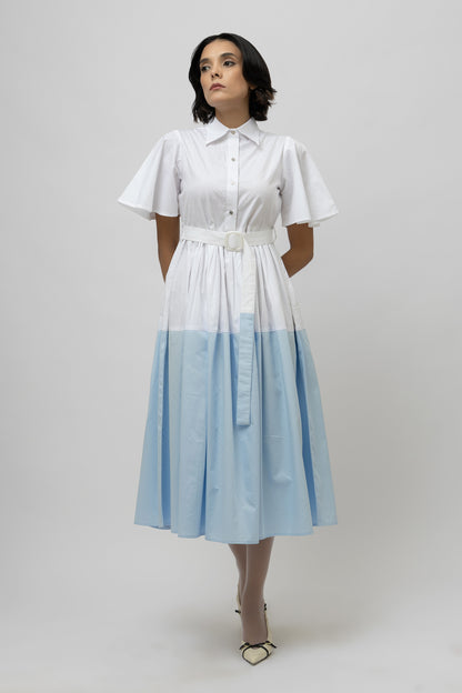 Dual Tone Dress White