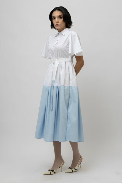 Dual Tone Dress White