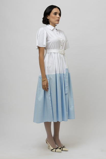 Dual Tone Dress White