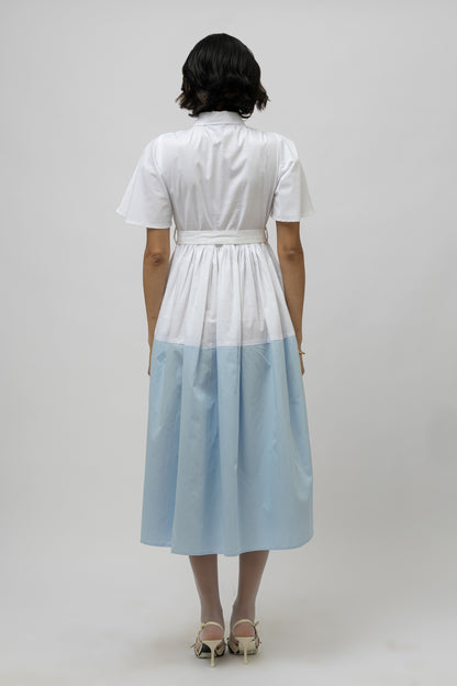 Dual Tone Dress White