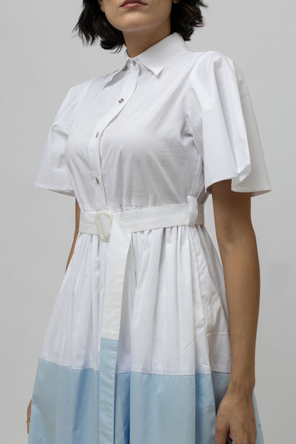Dual Tone Dress White