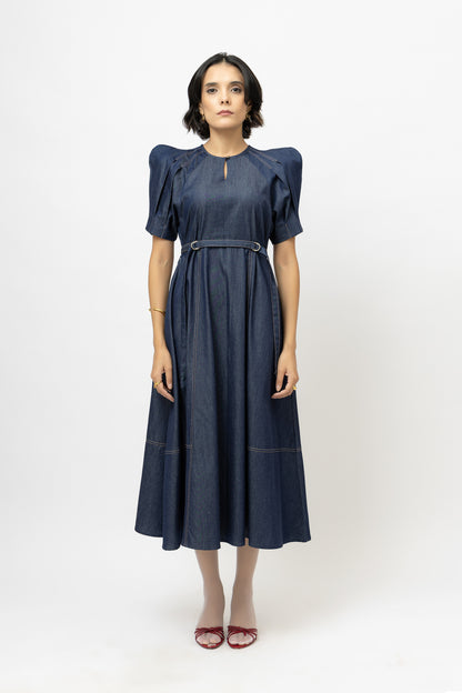 Defined Shoulder Dress Denim