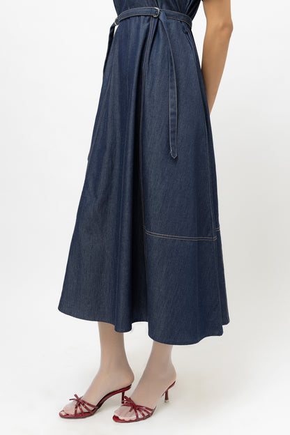Defined Shoulder Dress Denim