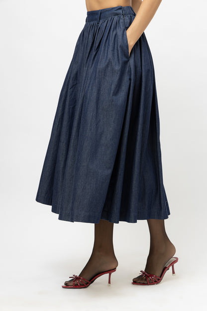Gathered Skirt Denim