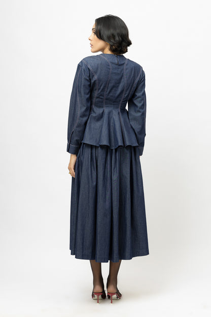 Gathered Skirt Denim