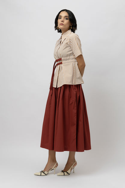 Gathered Skirt Red