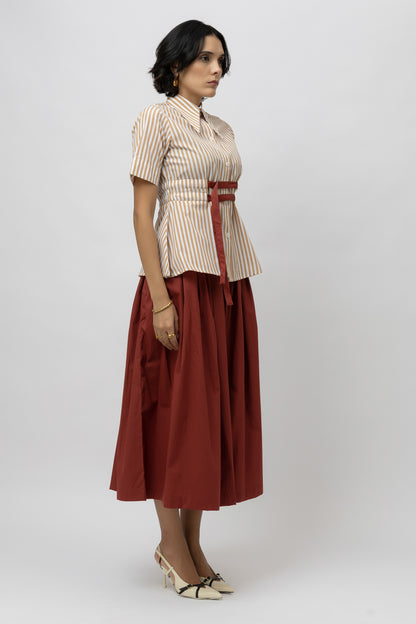 Twin belt Shirt Stripe