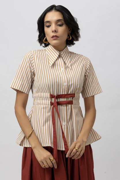 Twin belt Shirt Stripe