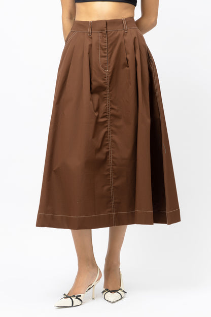 Stitchline Skirt Brown