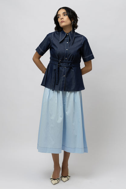 Twin Belt Shirt Denim
