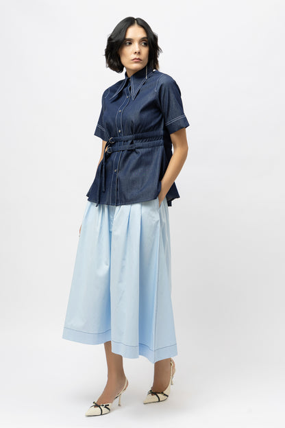 Stitchline Skirt Blue