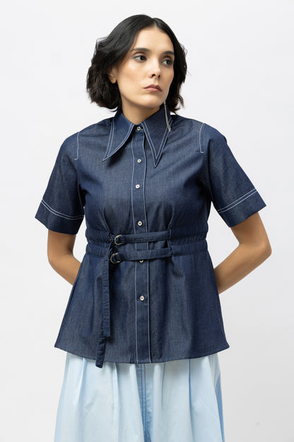 Twin Belt Shirt Denim