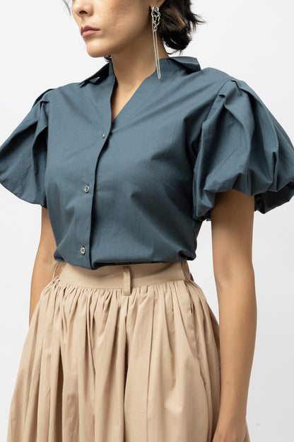 Cloud Sleeve Shirt Teal