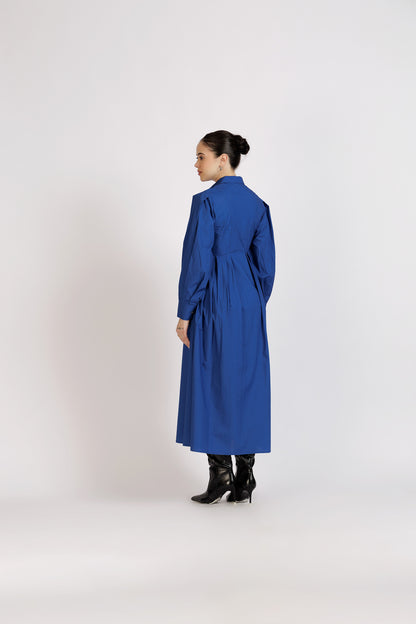 Pleated Zipper Dress