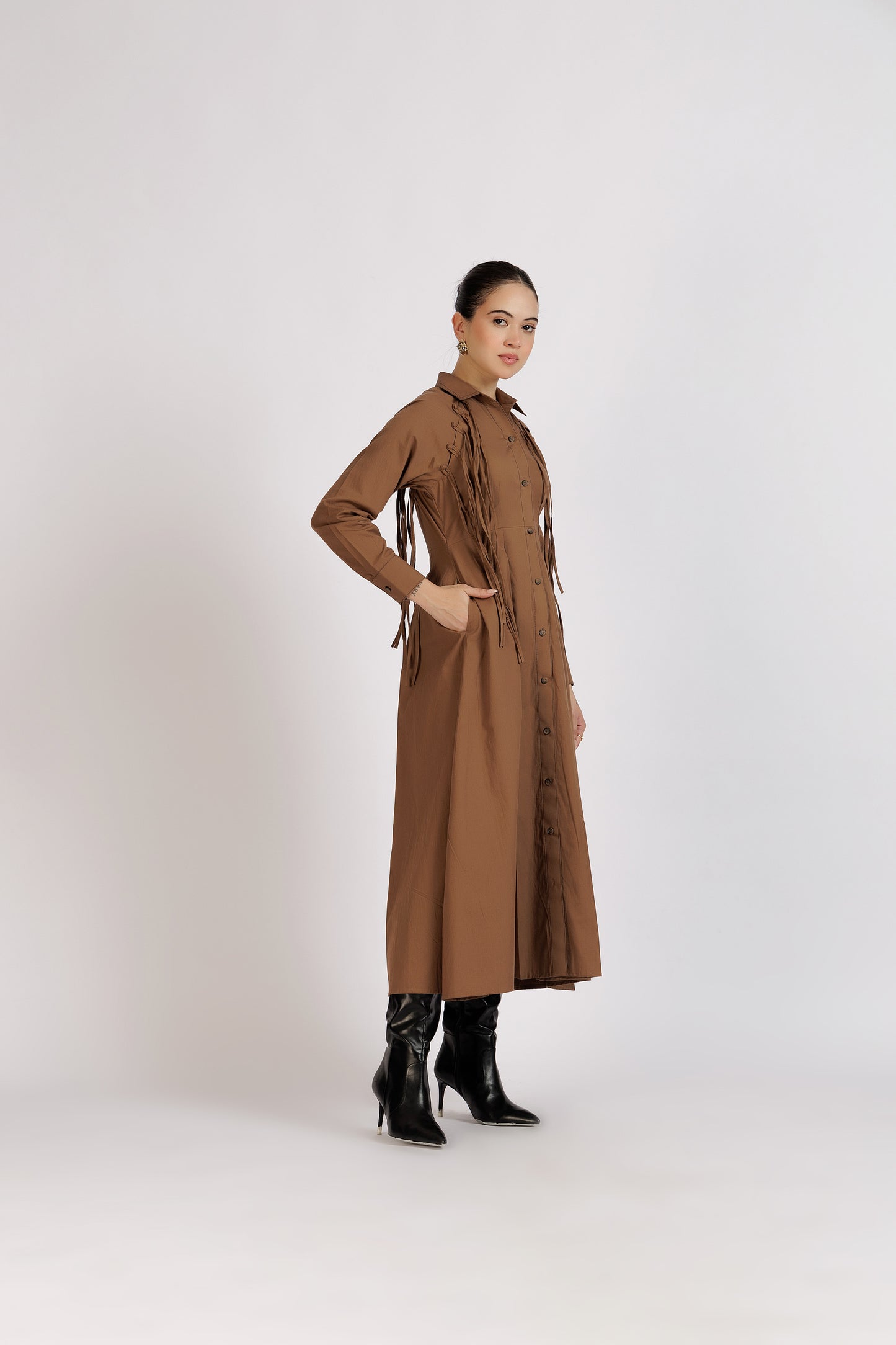 Buttoned String Dress