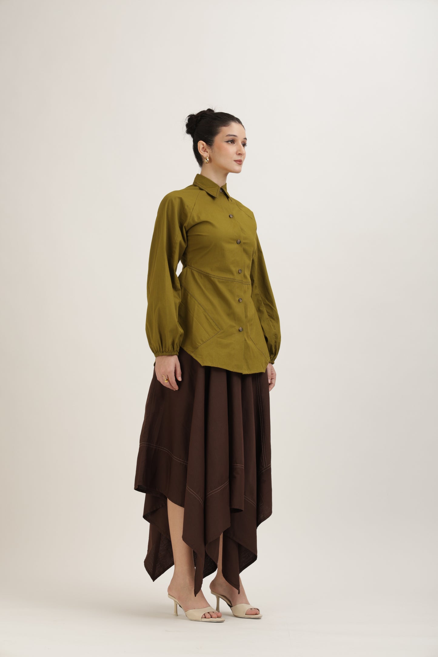 Flared Stitchline Shirt