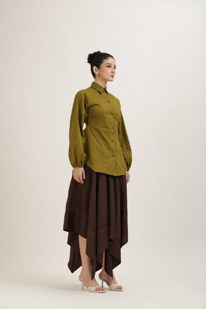 Flared Stitchline Shirt