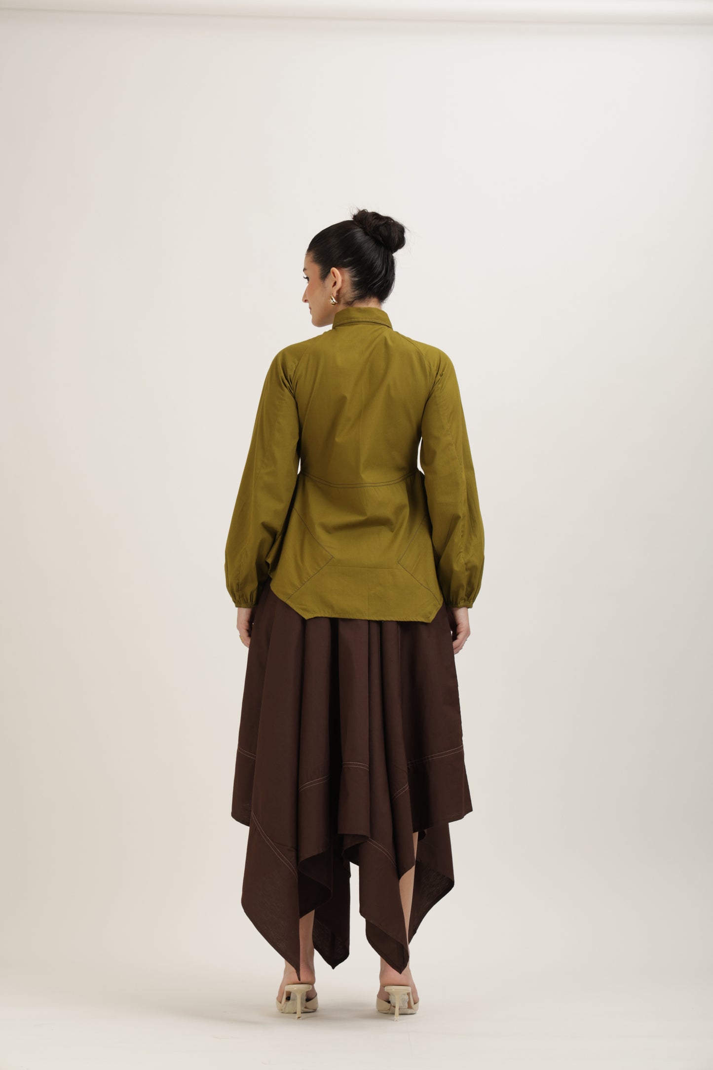 Olive Flared Stitchline Set