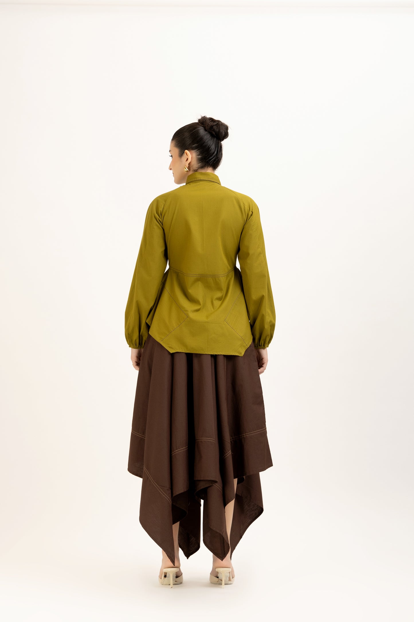 Olive Flared Stitchline Set
