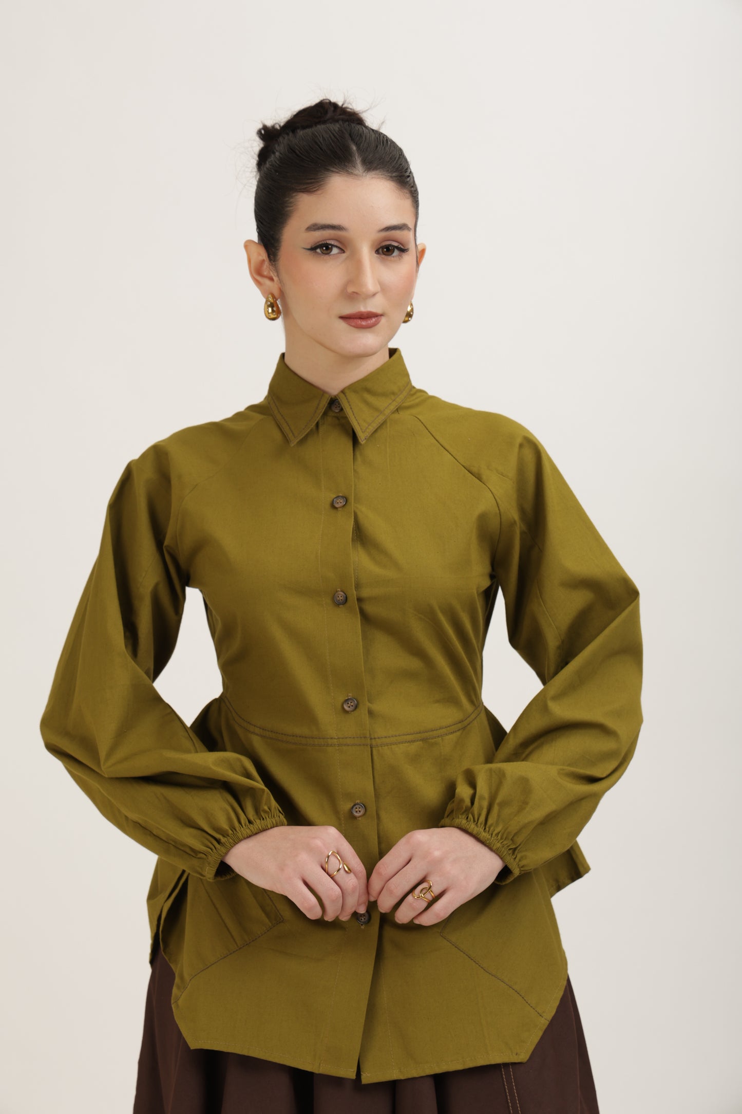 Flared Stitchline Shirt
