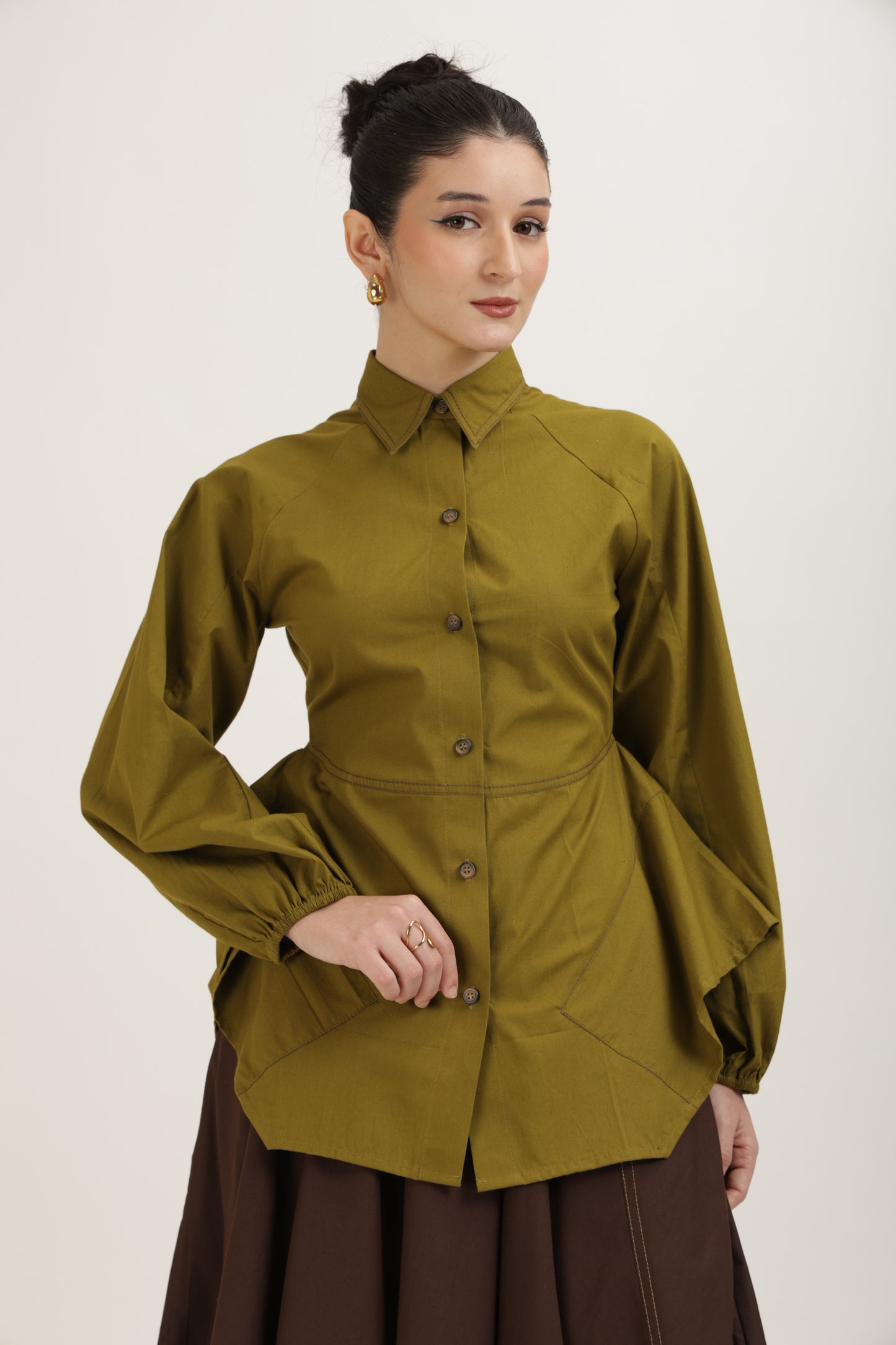 Flared Stitchline Shirt