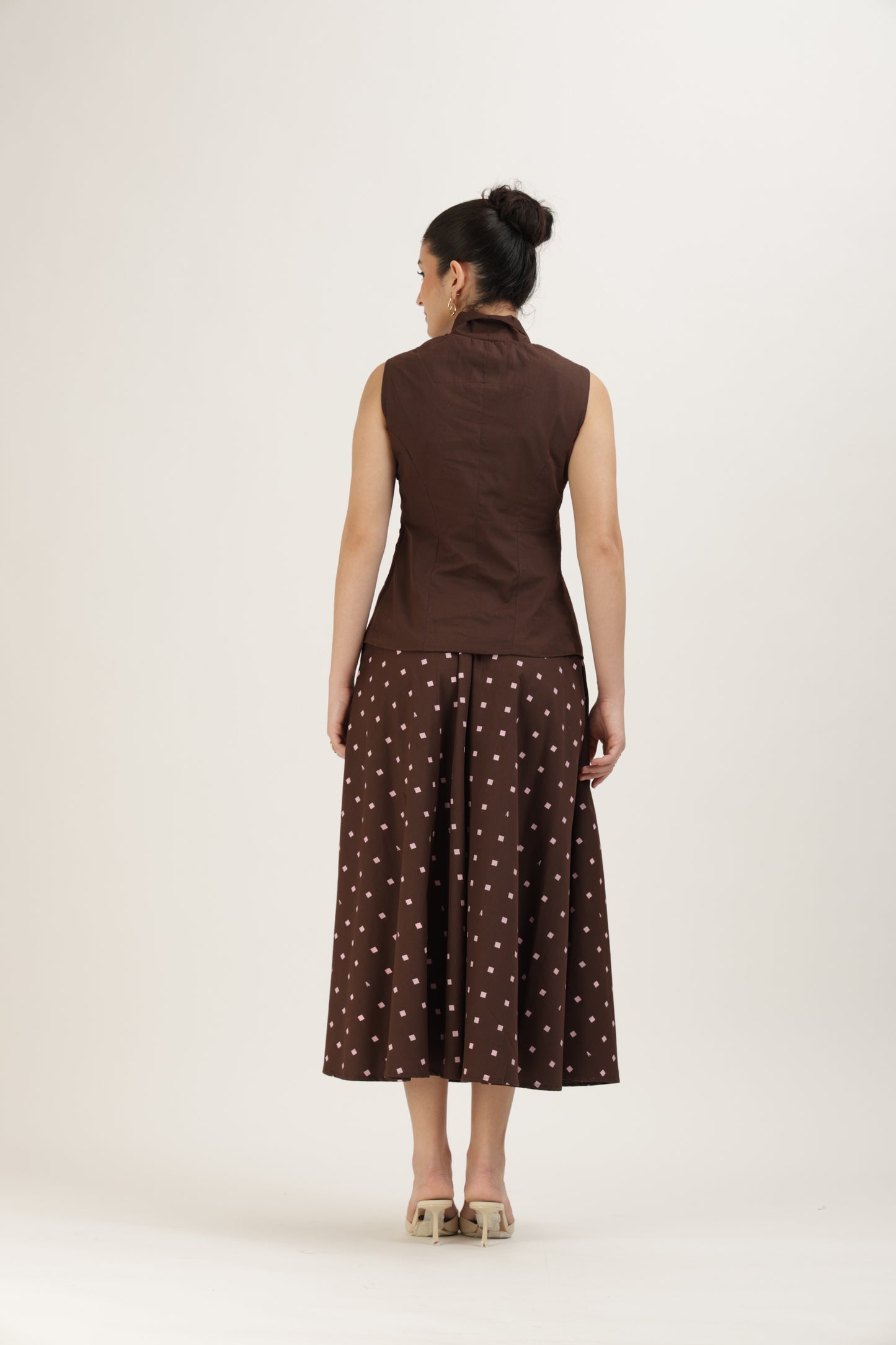 Brown Tailored Vest Set