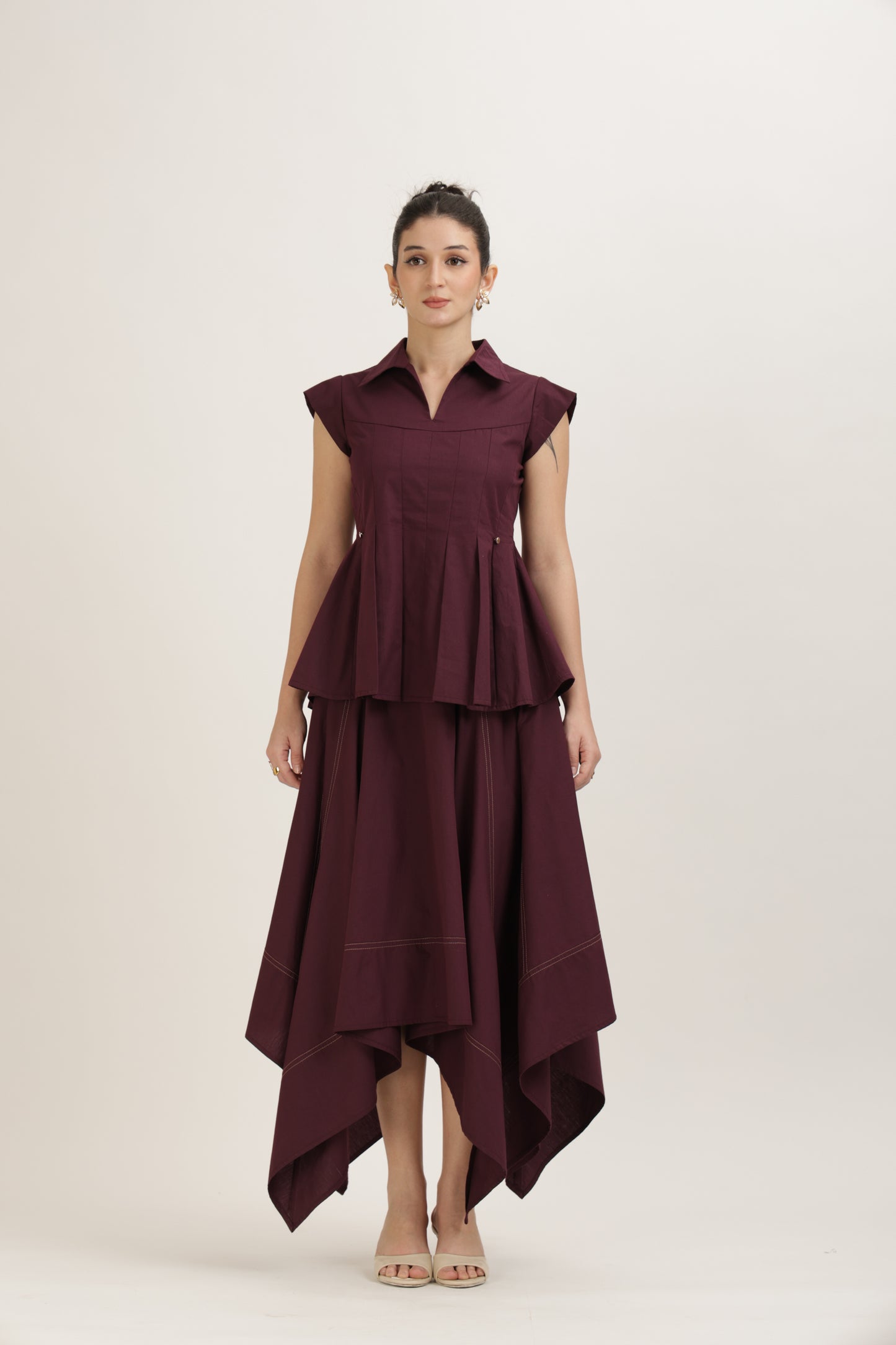 Pleated Hem Top